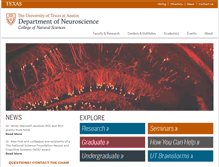 Tablet Screenshot of neuroscience.utexas.edu